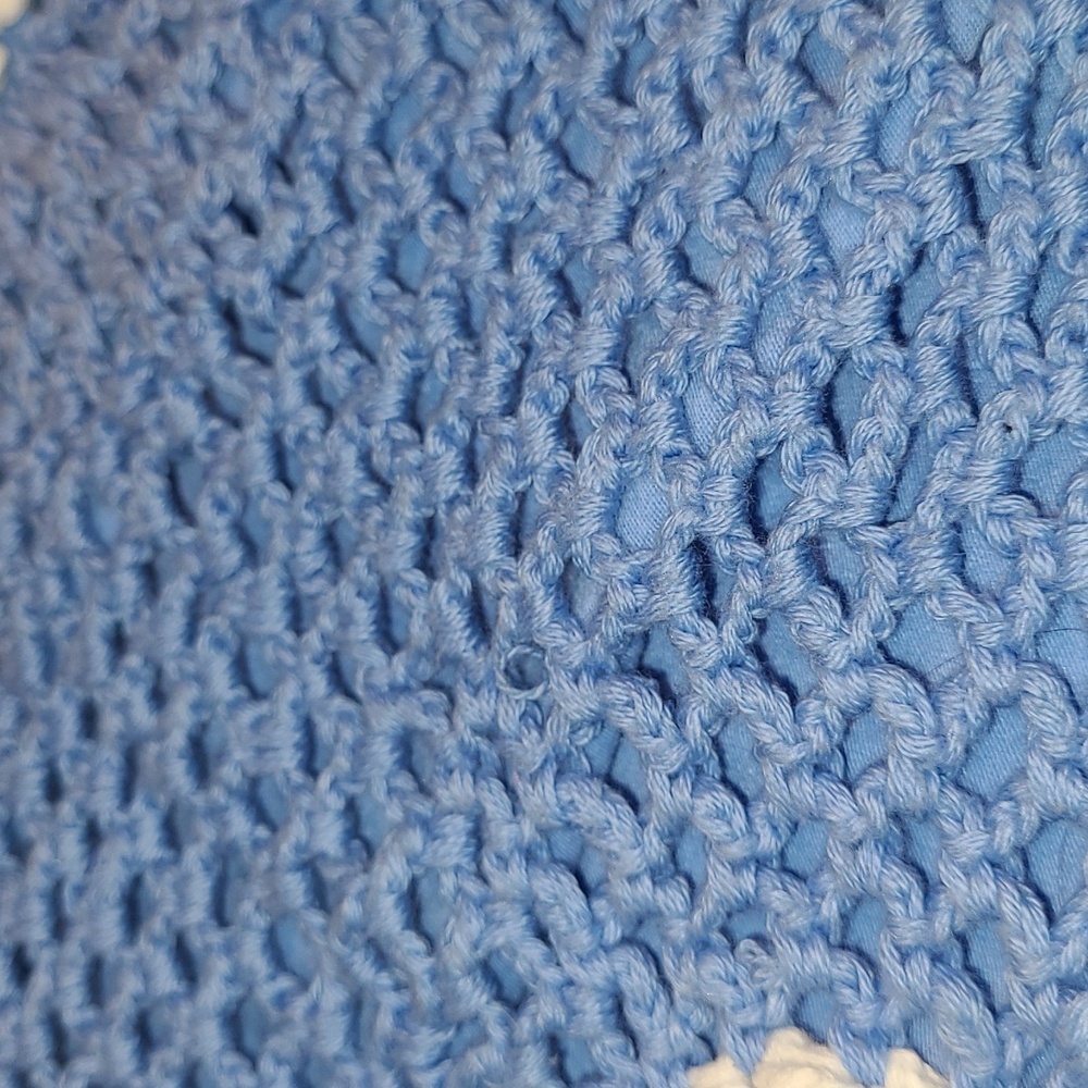 Hollister Blue Crochet Tank Top With A Daisy Floral Pattern - Picture 6 of 6